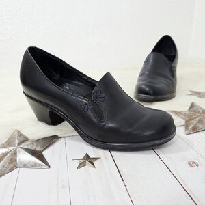 Dansko Beth pumps black leather chunky heels size 41